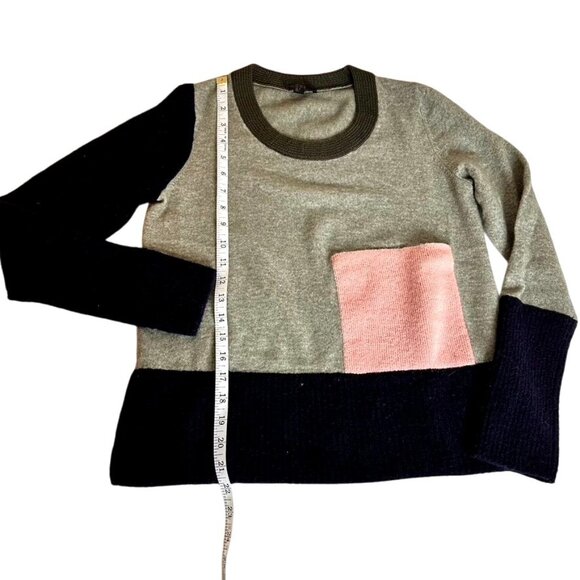 COS Women Multi Colorblock Urban Wool Blend Sweater Pocket Long Sleeves NWOT Sxs - Picture 6 of 10